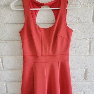 Pink Fit & Flare Keyhole Back Dress